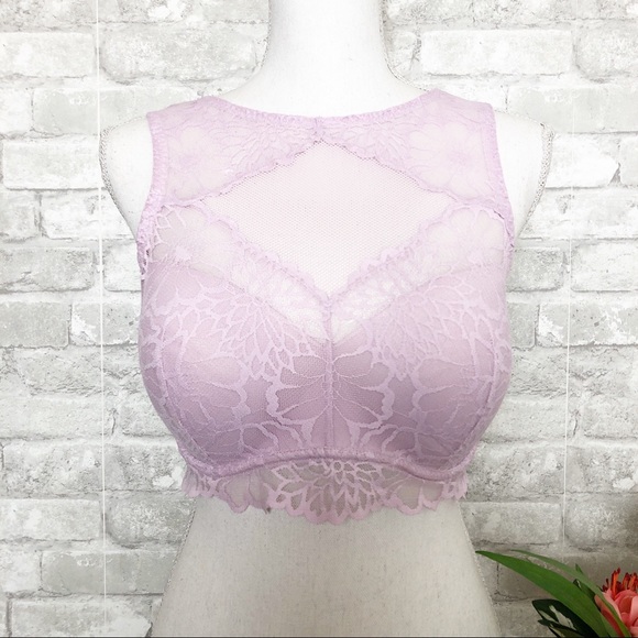 PINK VICTORIA'S SECRET Lilac Lace Bralette - Picture 1 of 16